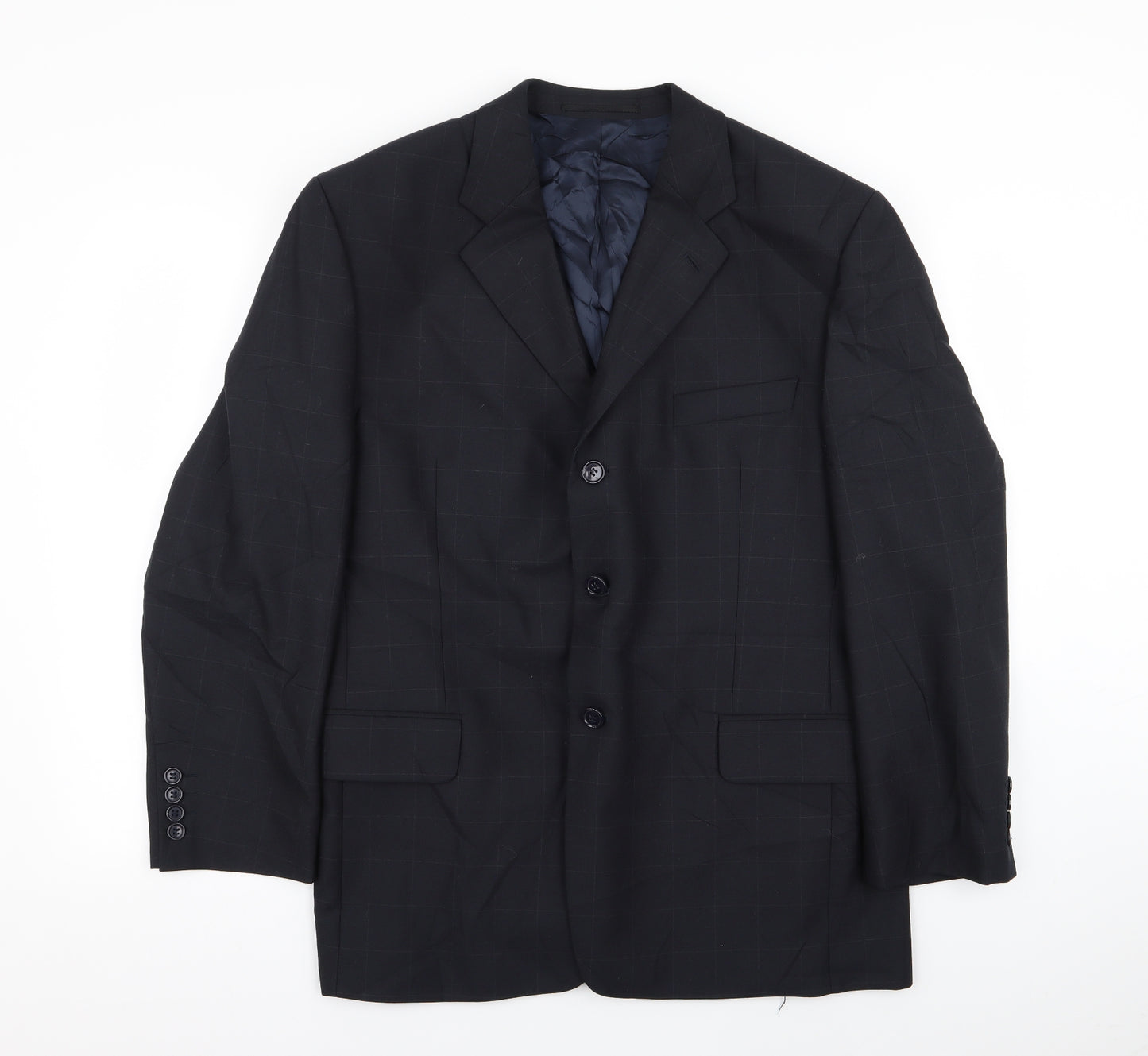 brook tavern Mens Blue Check  Jacket Blazer Size 42