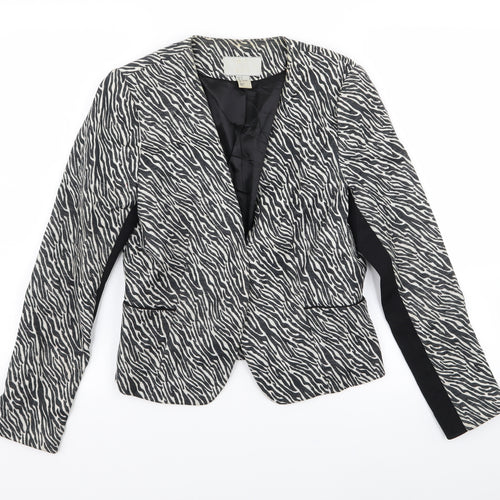 H&M Womens Multicoloured Animal Print  Jacket Blazer Size 8