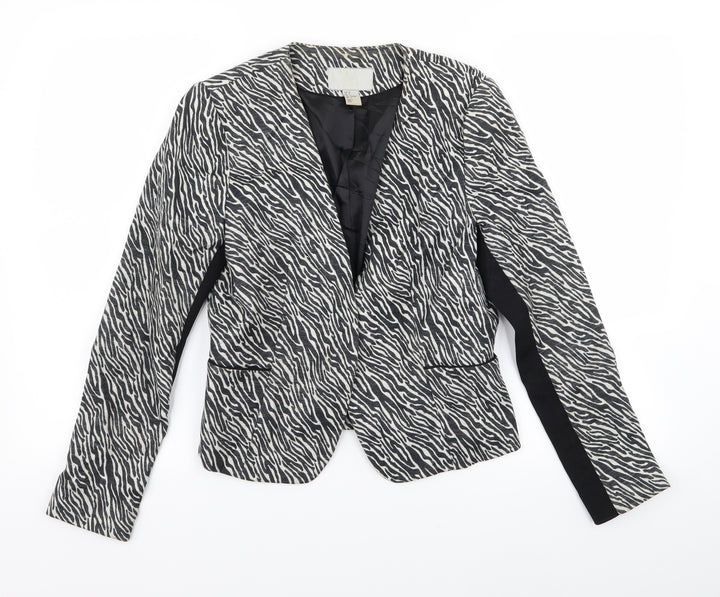 H&M Womens Multicoloured Animal Print  Jacket Blazer Size 8