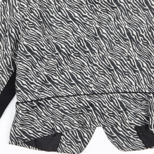 H&M Womens Multicoloured Animal Print  Jacket Blazer Size 8