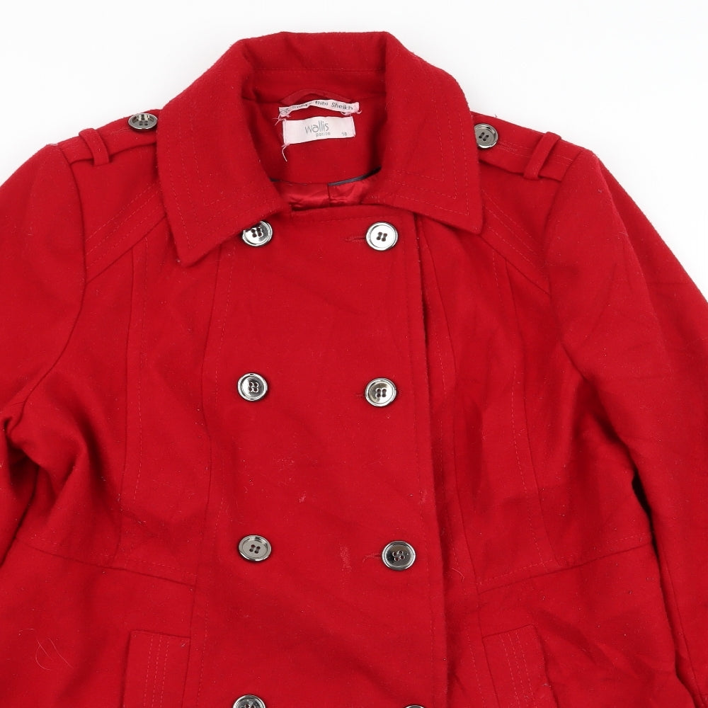 Wallis Womens Red   Overcoat Coat Size 18