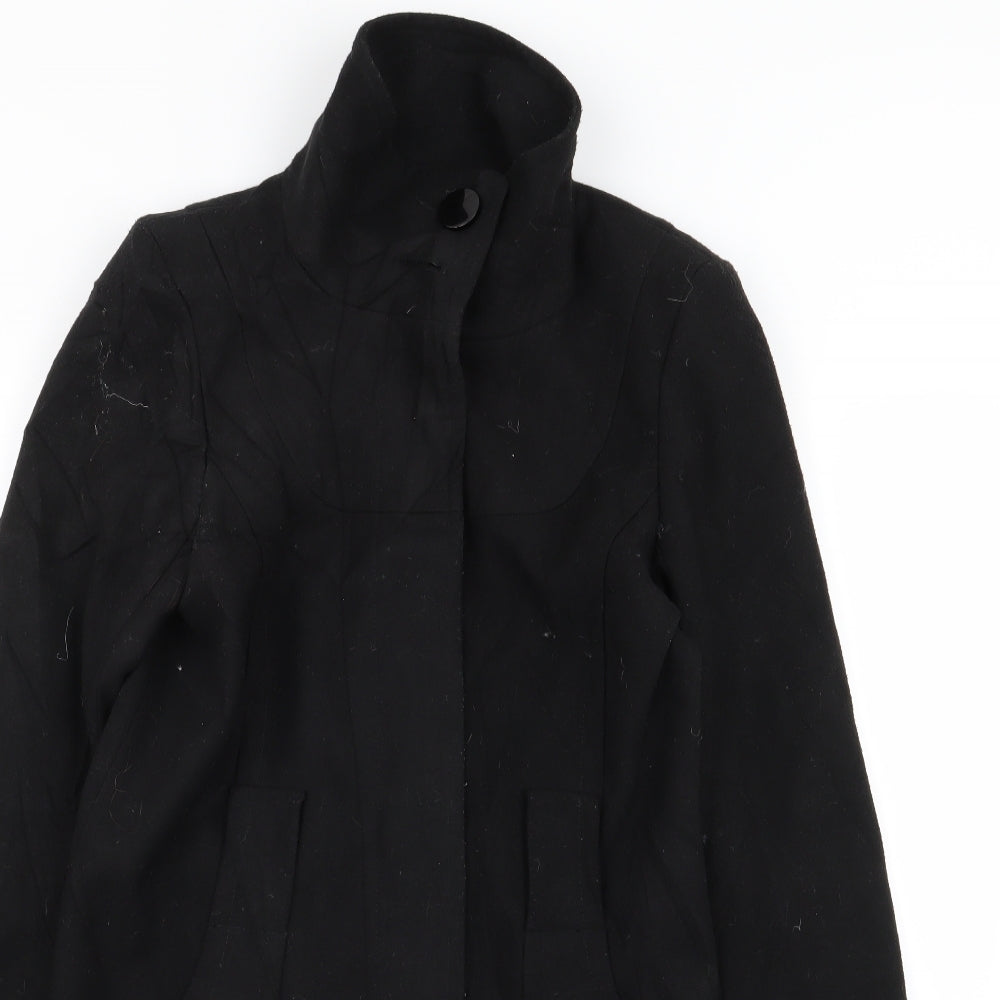 River Island Womens Black   Overcoat Coat Size 10