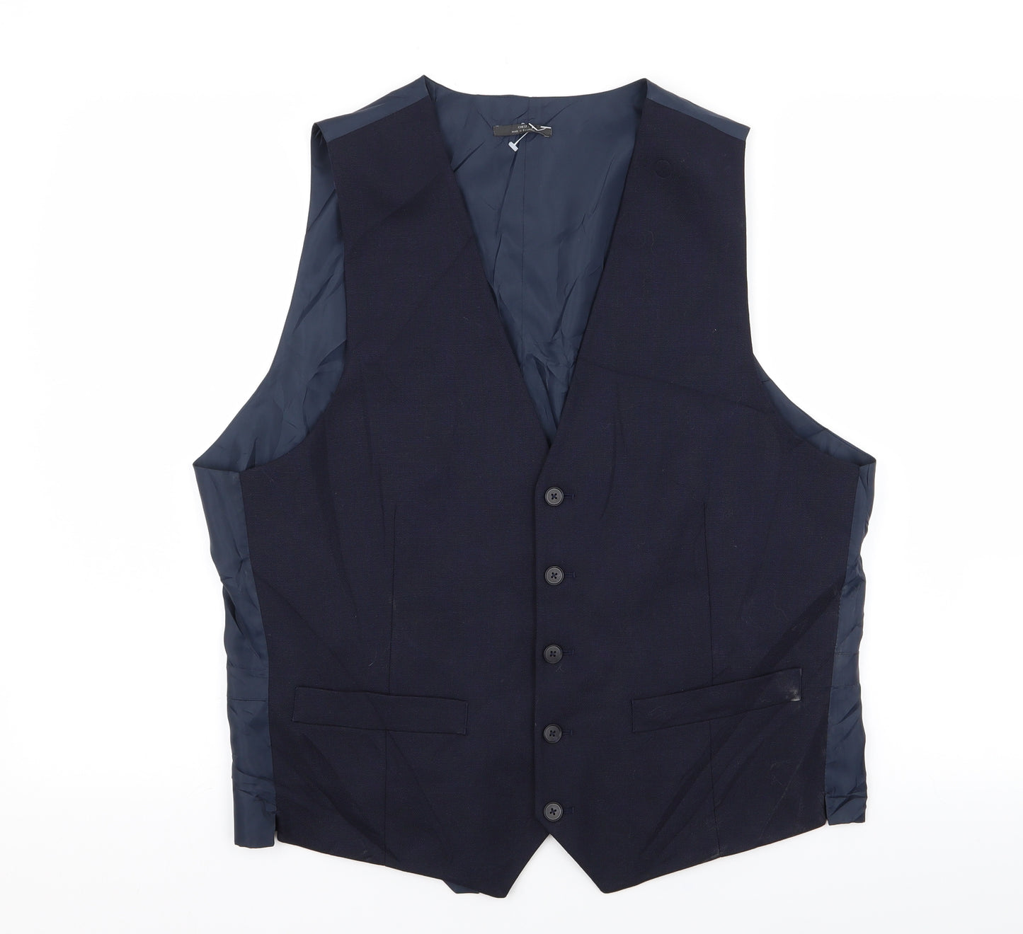 M&S Mens Blue   Jacket Suit Waistcoat Size L