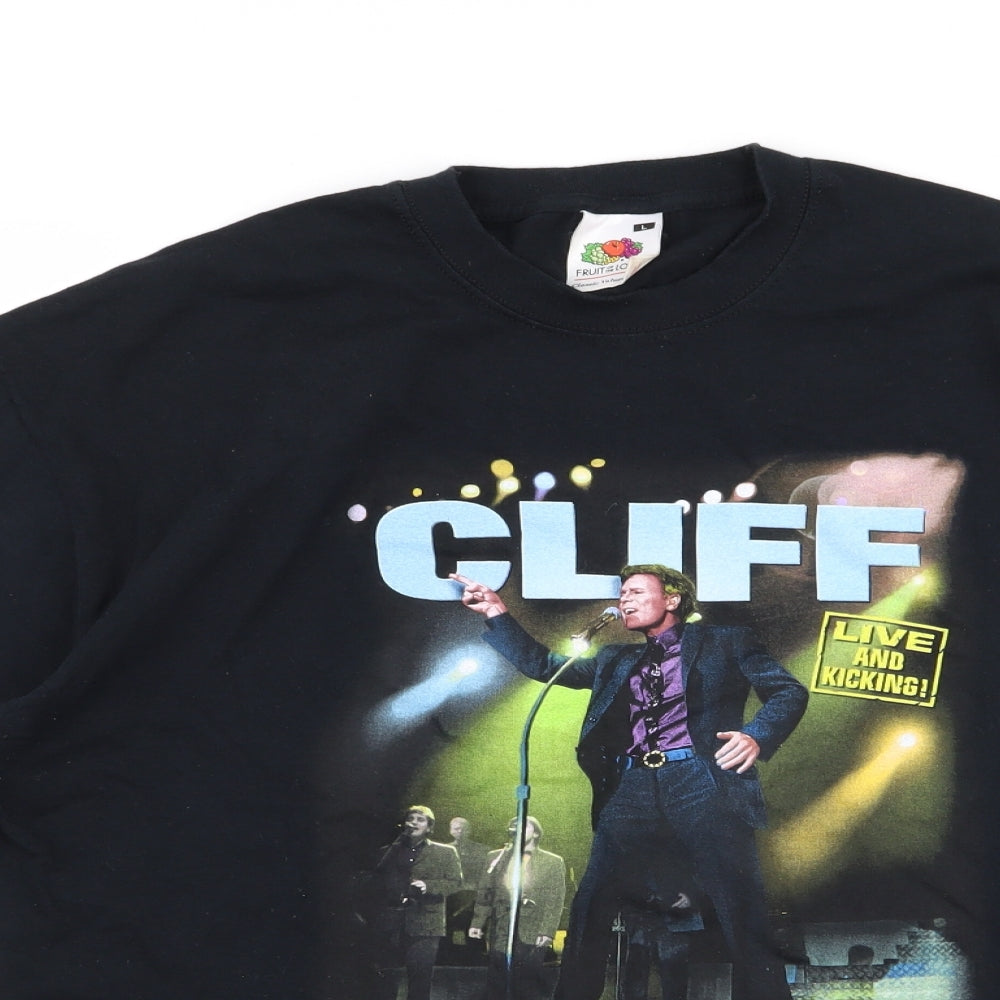 cliff Mens Black    T-Shirt Size L