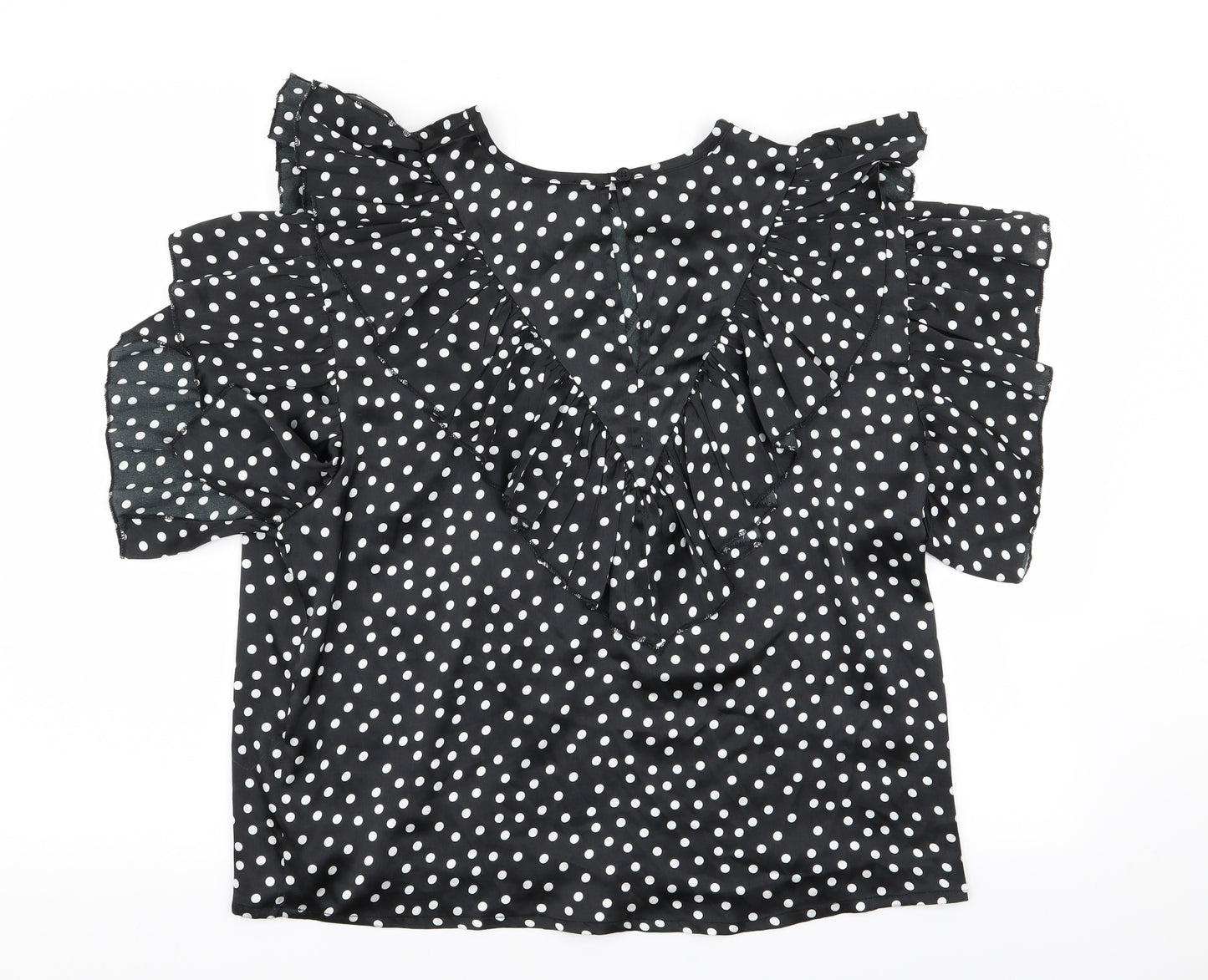I SAW IT FIRST Womens Black Polka Dot  Basic Blouse Size 14
