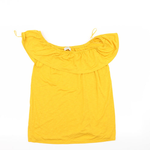 Papaya Womens Yellow   Basic T-Shirt Size 10