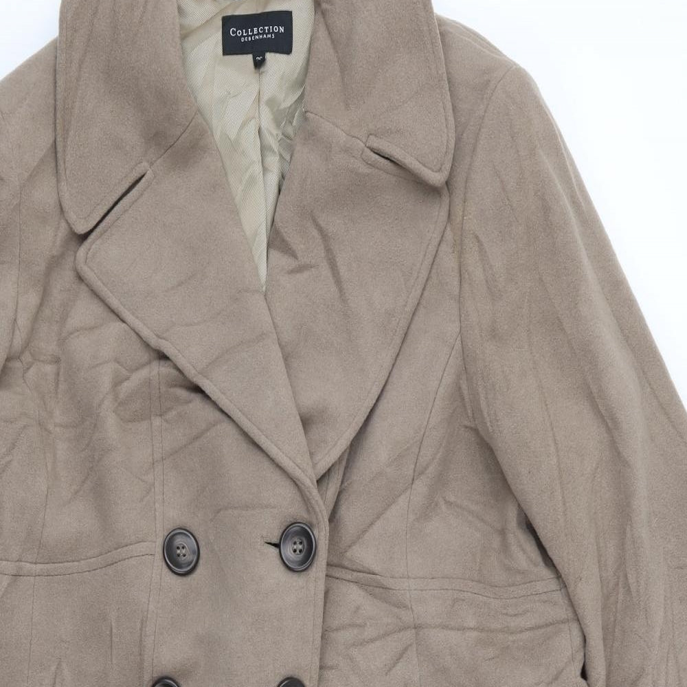 Debenhams Womens Beige   Overcoat Coat Size 20