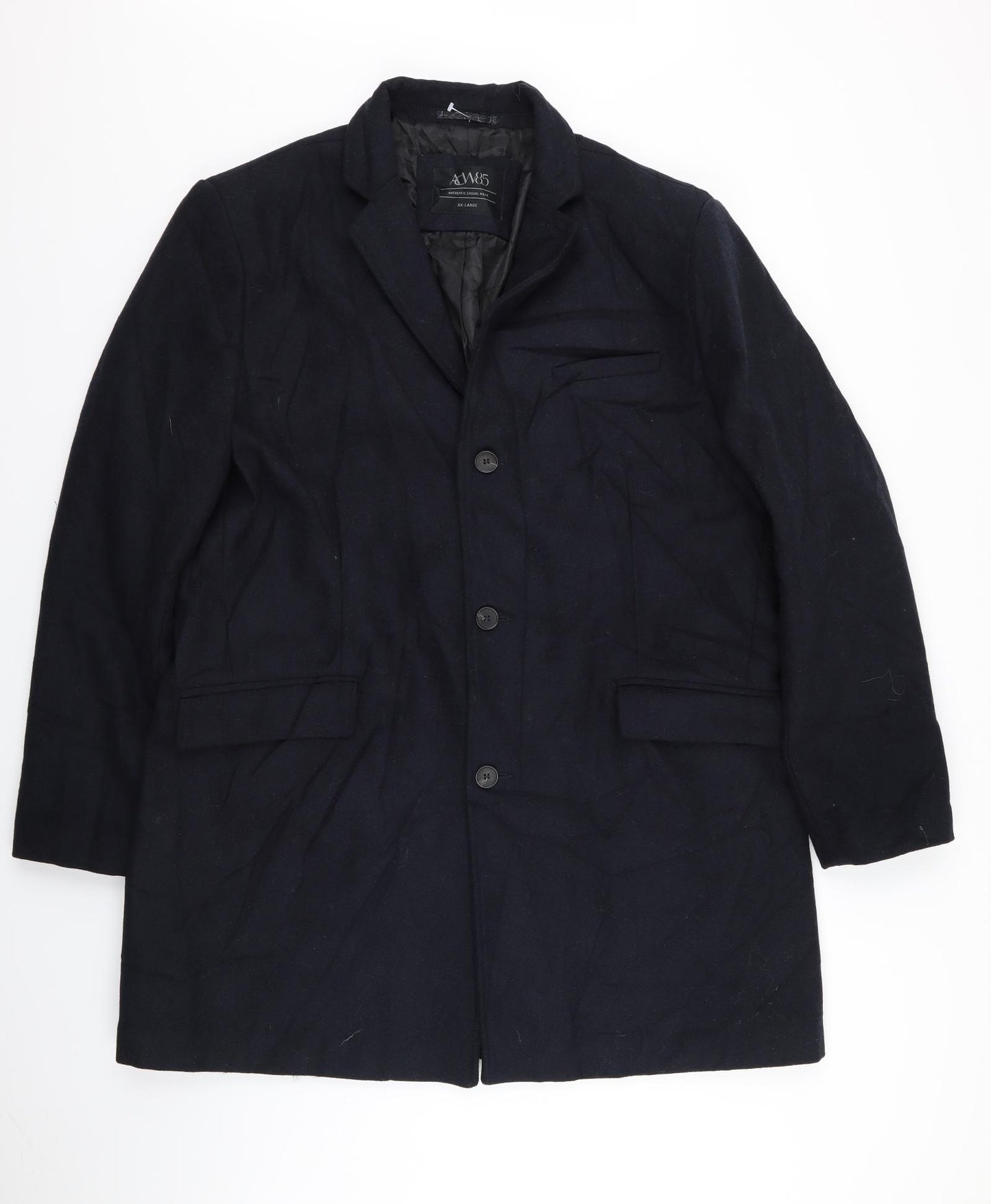 ACW59 Mens Blue   Overcoat Coat Size 2XL