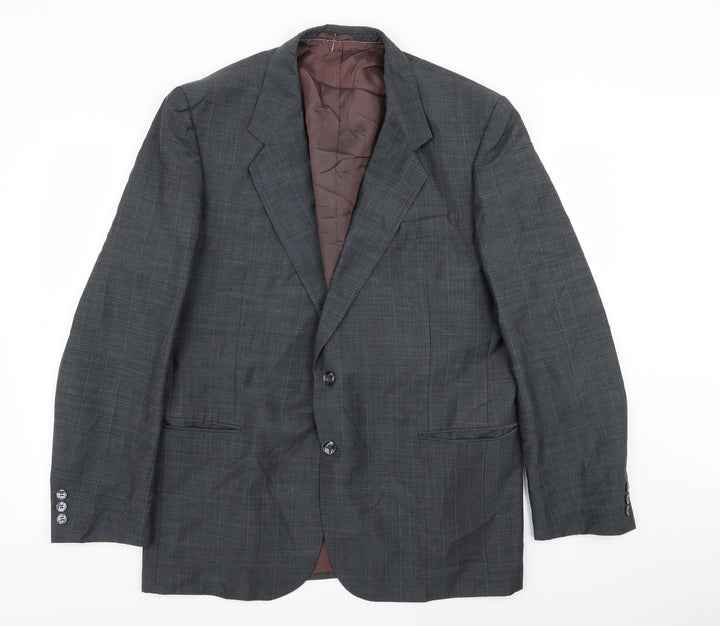 erik hoch Mens Grey Striped Jacket Blazer Size 42