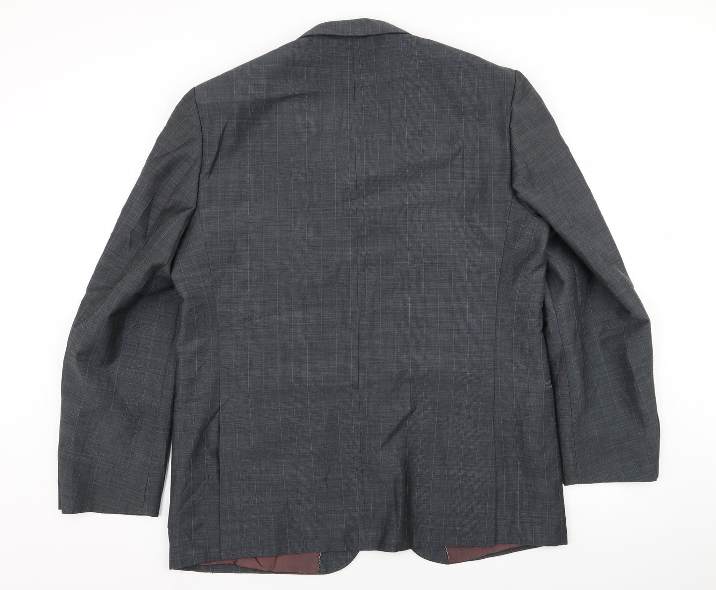 erik hoch Mens Grey Striped  Jacket Blazer Size 42