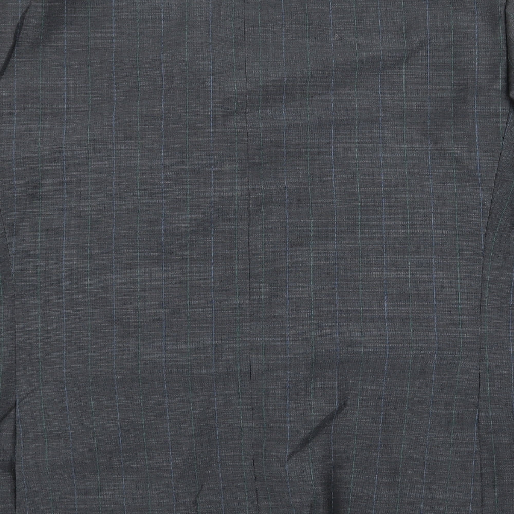 erik hoch Mens Grey Striped  Jacket Blazer Size 42