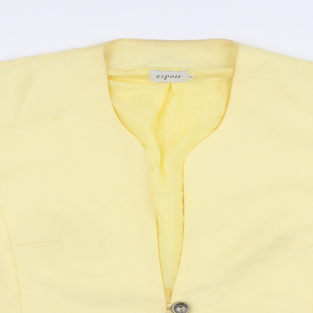 espoir Womens Yellow   Jacket Blazer Size 22