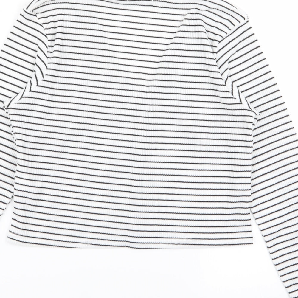 Boohoo Womens Multicoloured Striped  Basic T-Shirt Size 12