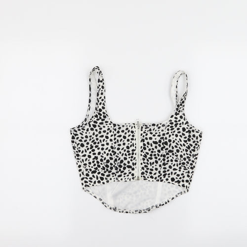 Missguided Womens Multicoloured Animal Print  Basic Tank Size 6  - crop top