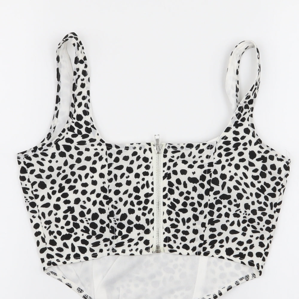 Missguided Womens Multicoloured Animal Print  Basic Tank Size 6  - crop top