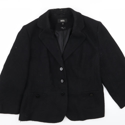 M&S Womens Black   Jacket Blazer Size 16