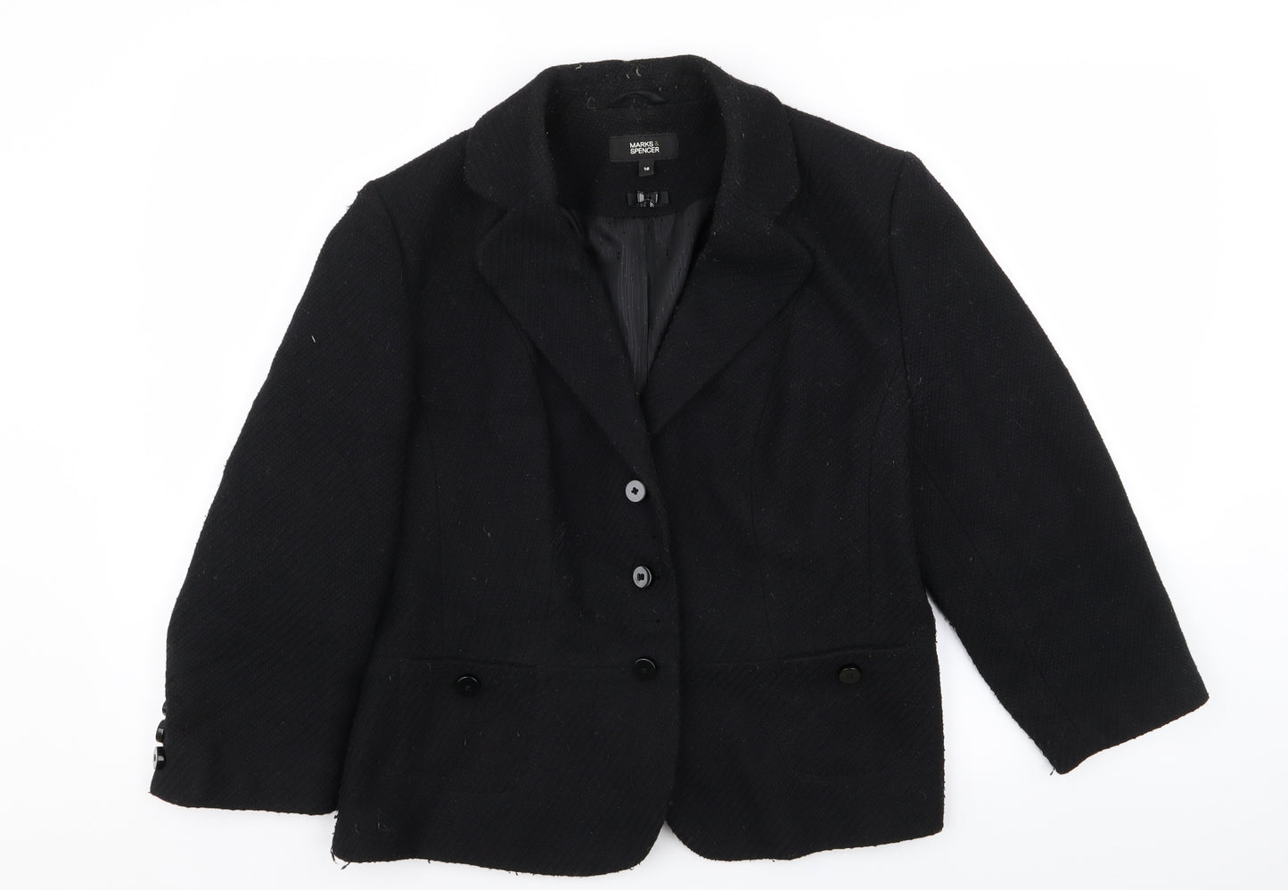 M&S Womens Black   Jacket Blazer Size 16