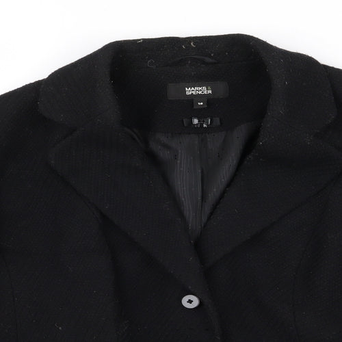 M&S Womens Black   Jacket Blazer Size 16