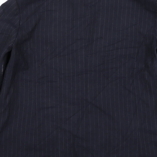 Topshop Womens Blue Striped  Jacket Blazer Size 8