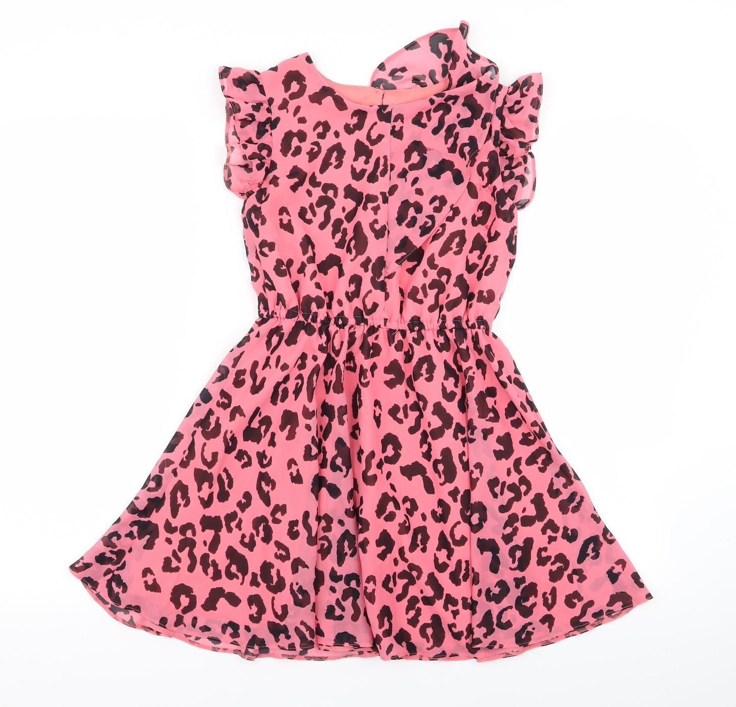 TU Girls Pink Animal Print  Fit & Flare  Size 9 Years