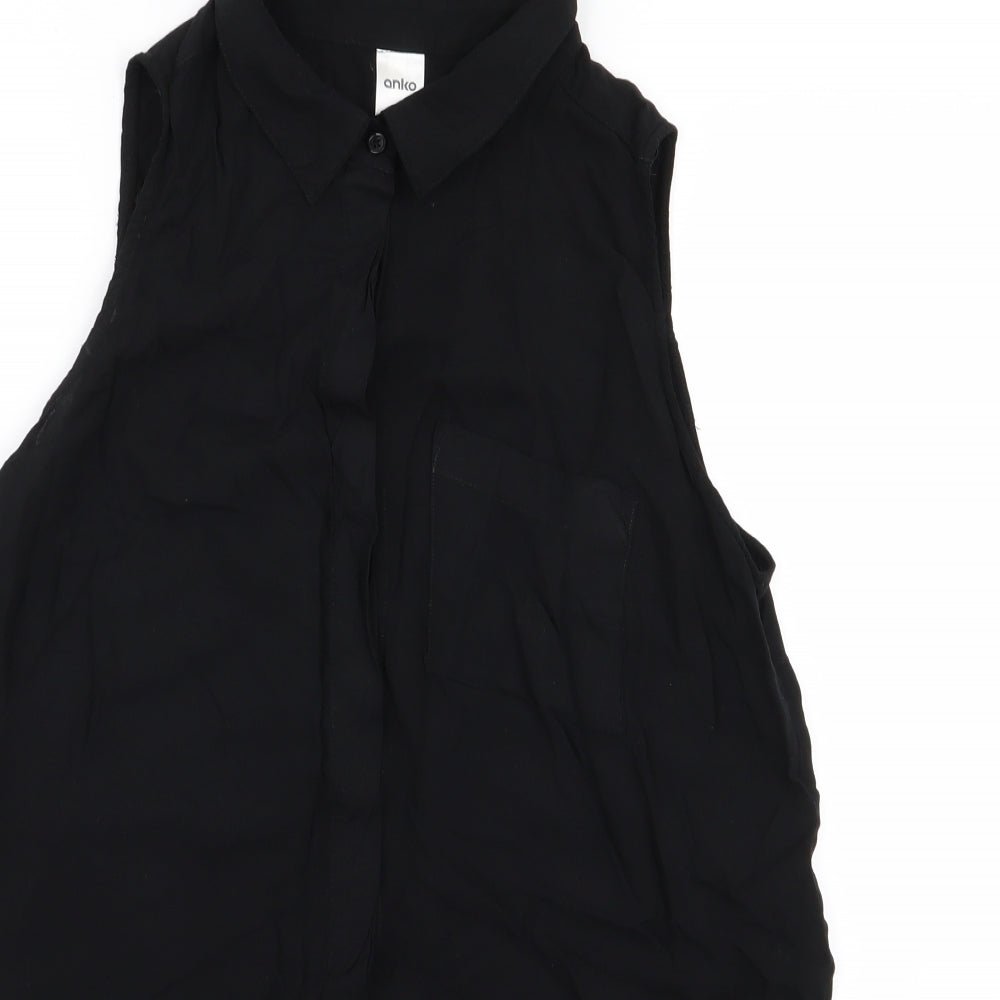 anko Womens Black   Basic Button-Up Size 10