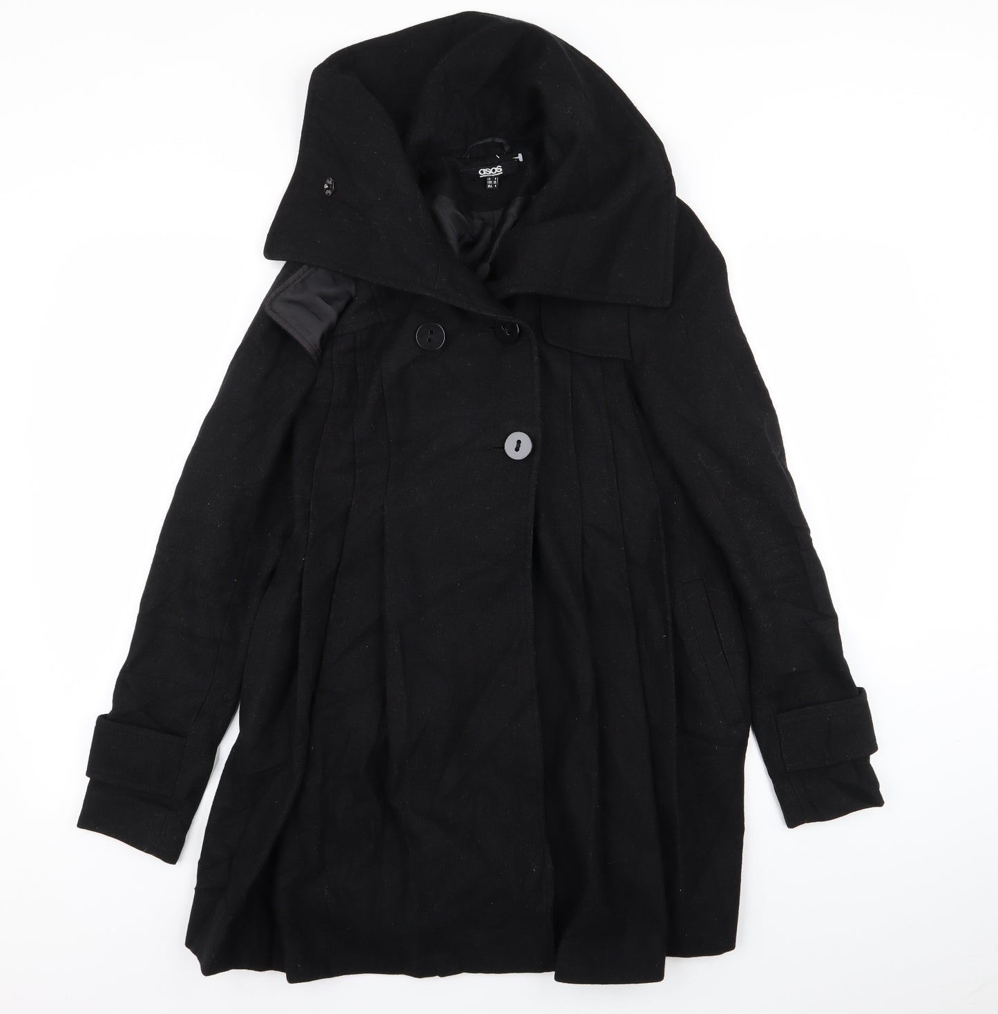 ASOS Womens Black   Overcoat Coat Size 8