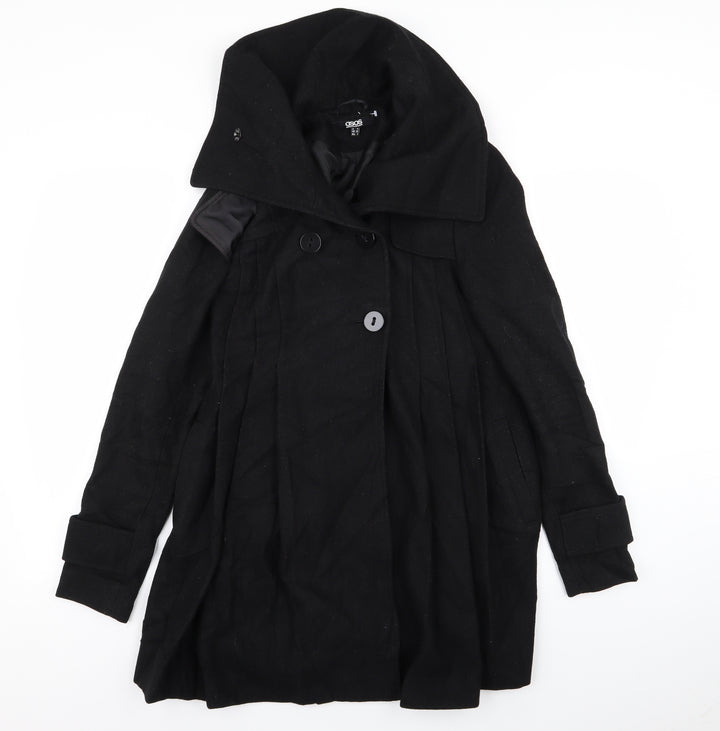ASOS Womens Black   Overcoat Coat Size 8