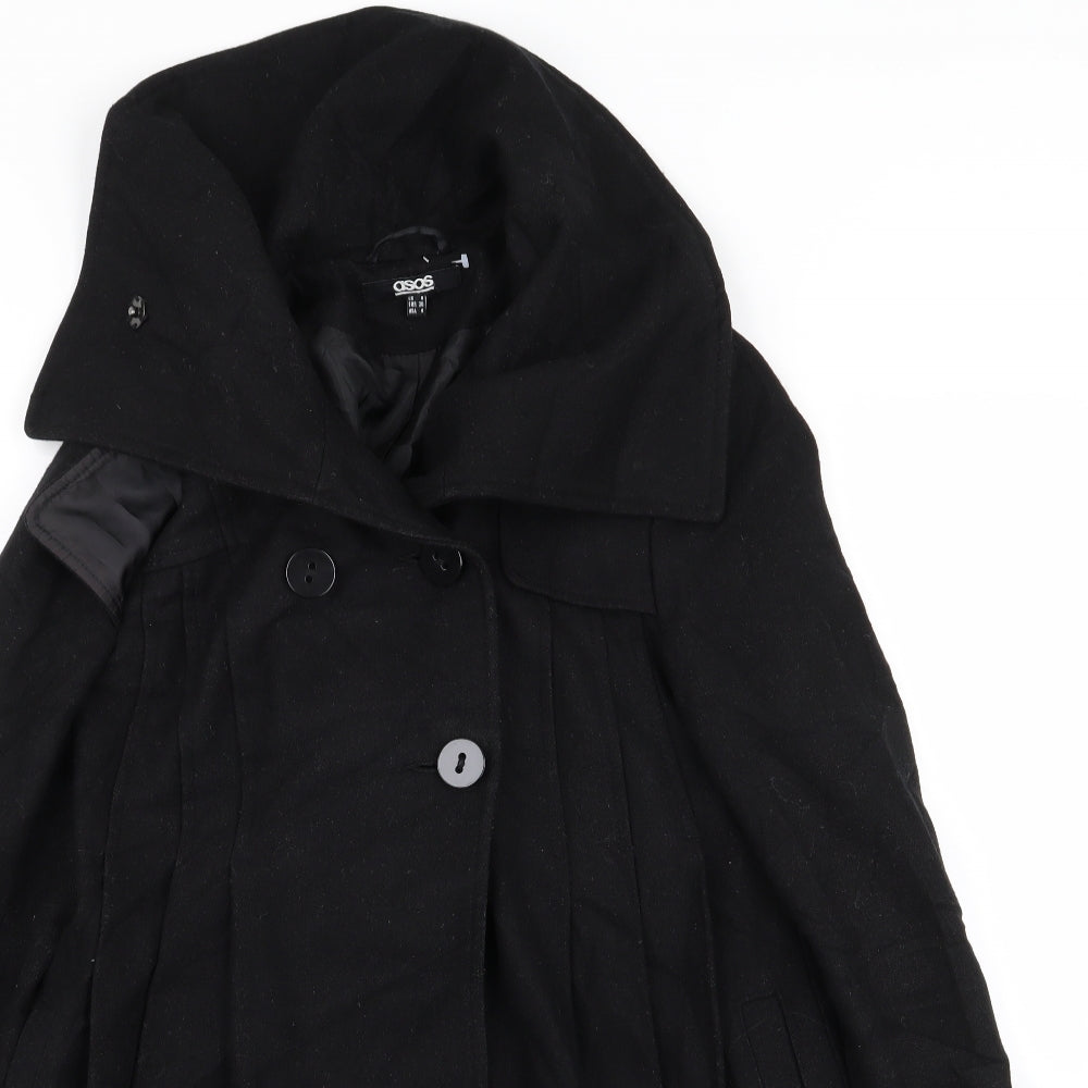 ASOS Womens Black   Overcoat Coat Size 8