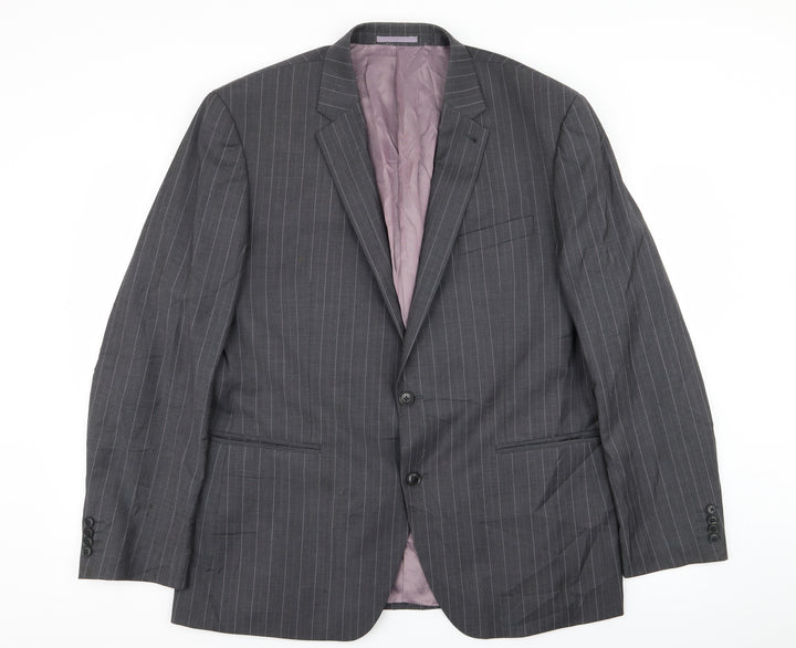 NEXT Mens Grey Striped Jacket Blazer Size 44