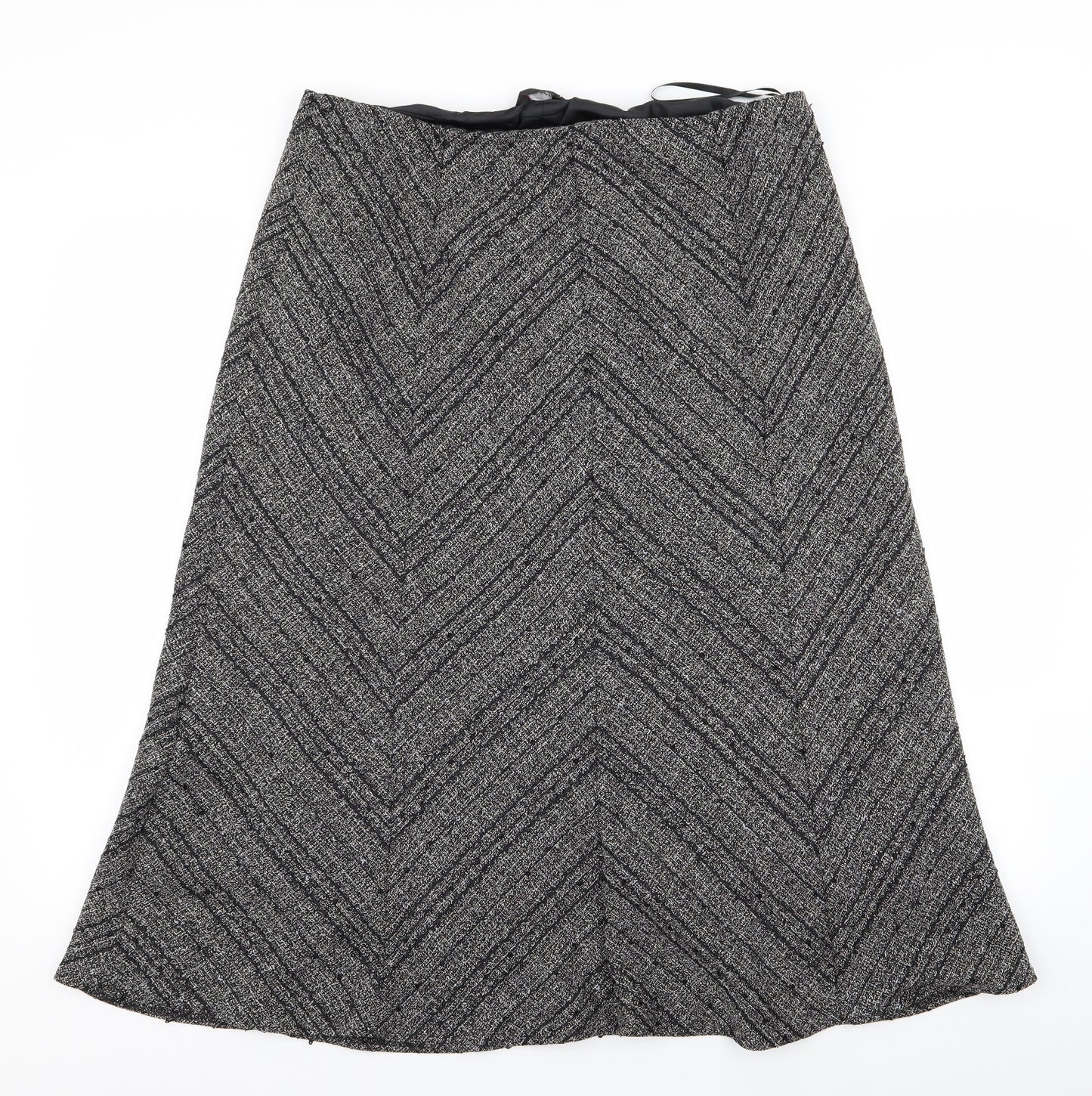 BM Womens Grey Geometric  Flare Skirt Size 16