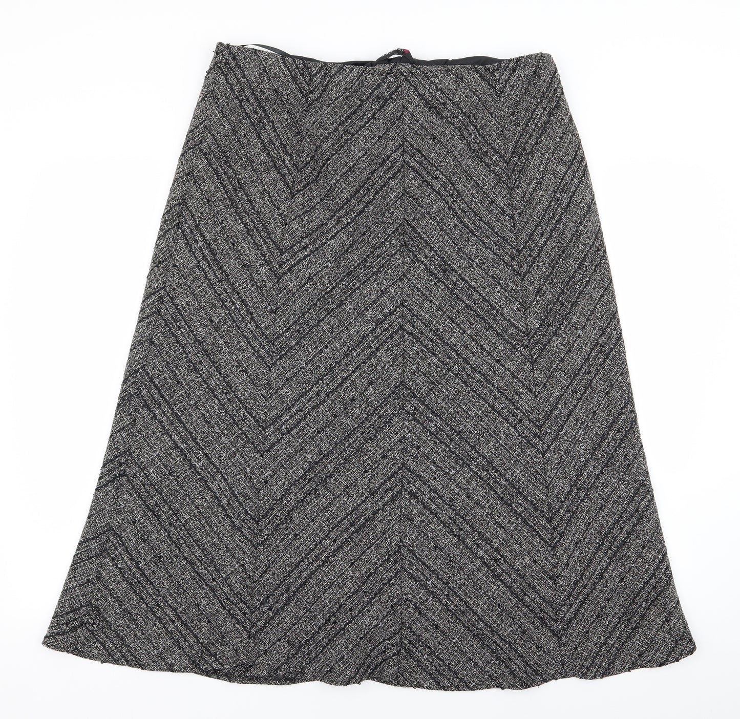 BM Womens Grey Geometric  Flare Skirt Size 16