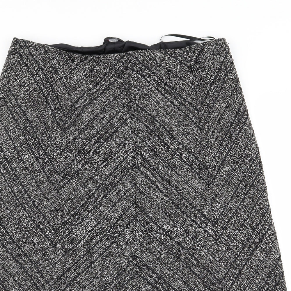BM Womens Grey Geometric  Flare Skirt Size 16