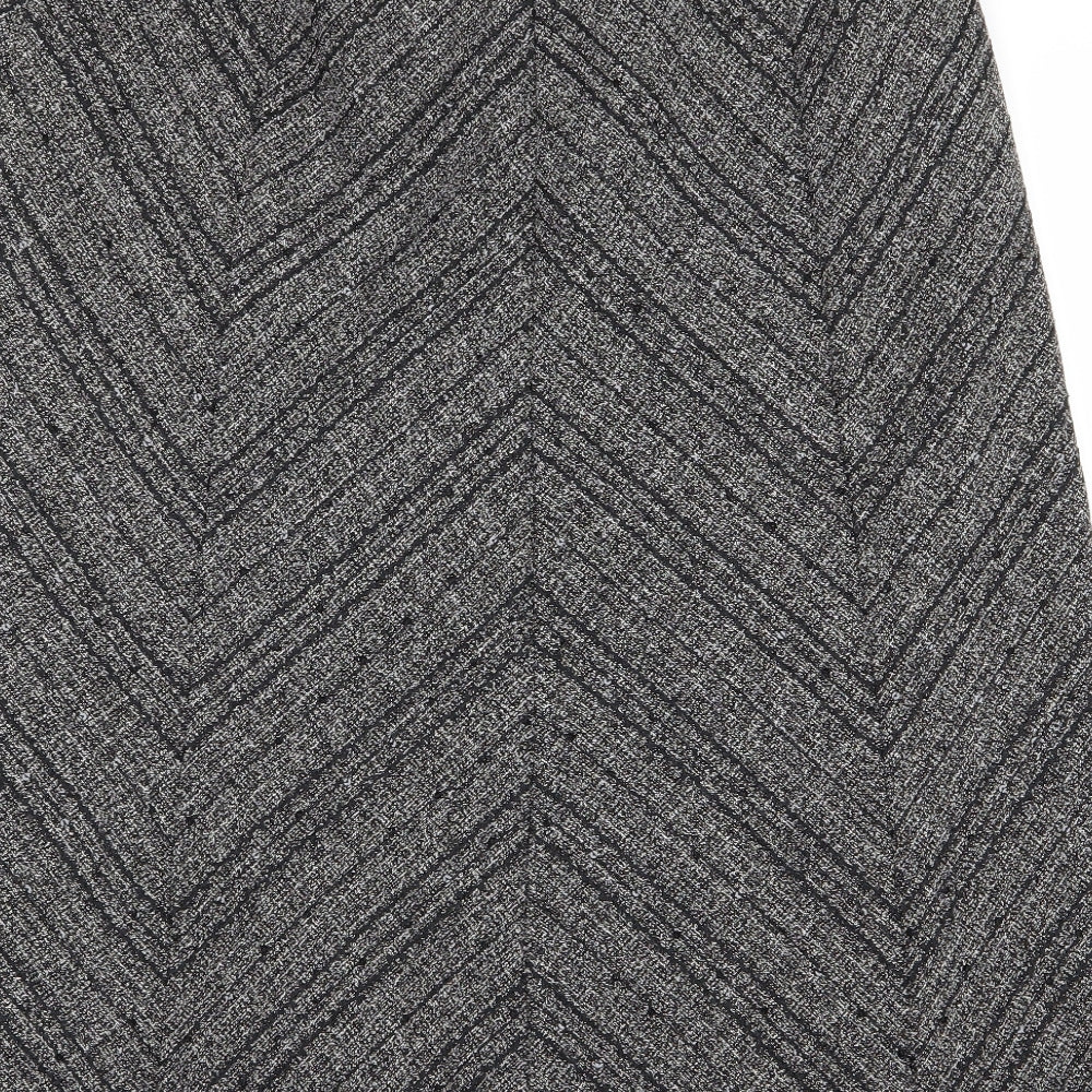 BM Womens Grey Geometric  Flare Skirt Size 16
