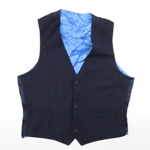 Preworn Mens Blue   Jacket Suit Waistcoat Size 34