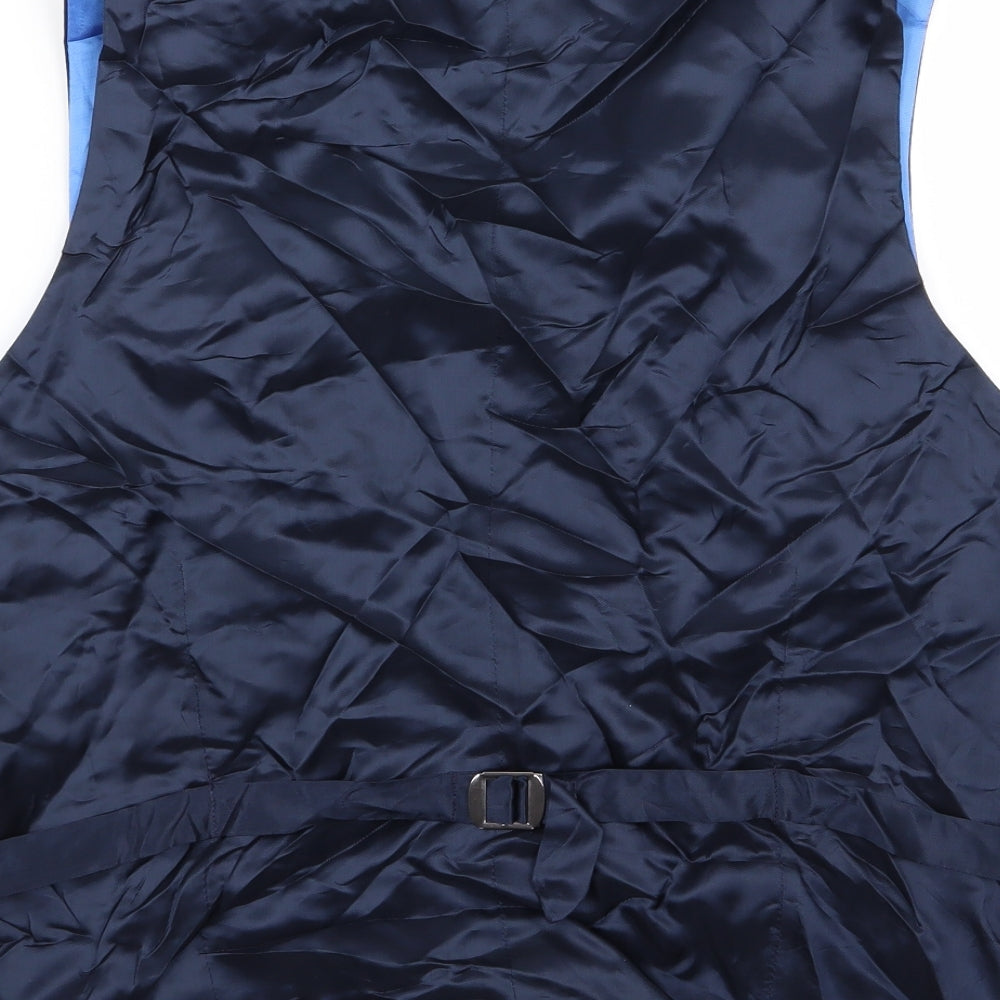 Preworn Mens Blue   Jacket Suit Waistcoat Size 34