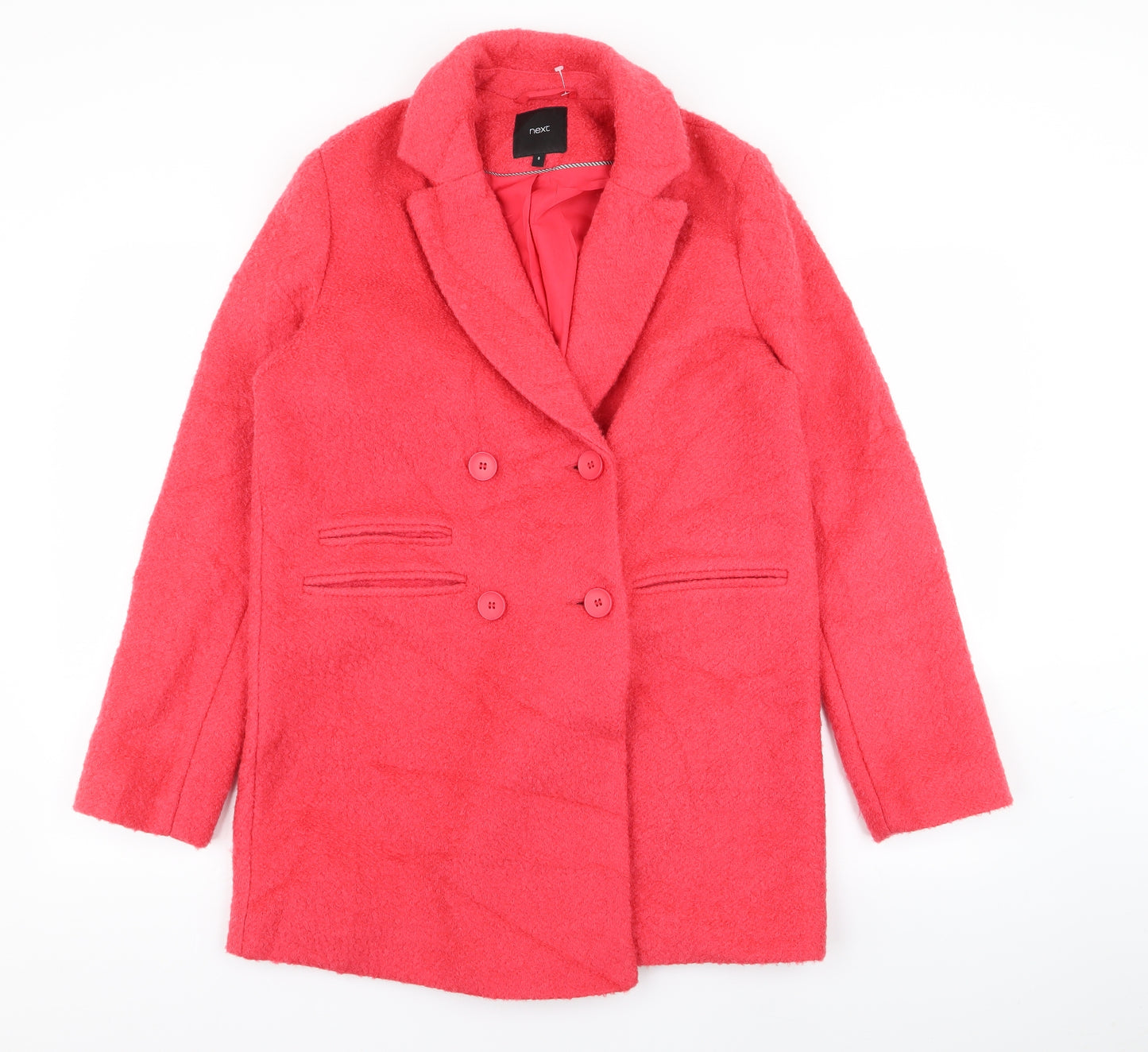 NEXT Womens Pink   Overcoat Coat Size 8