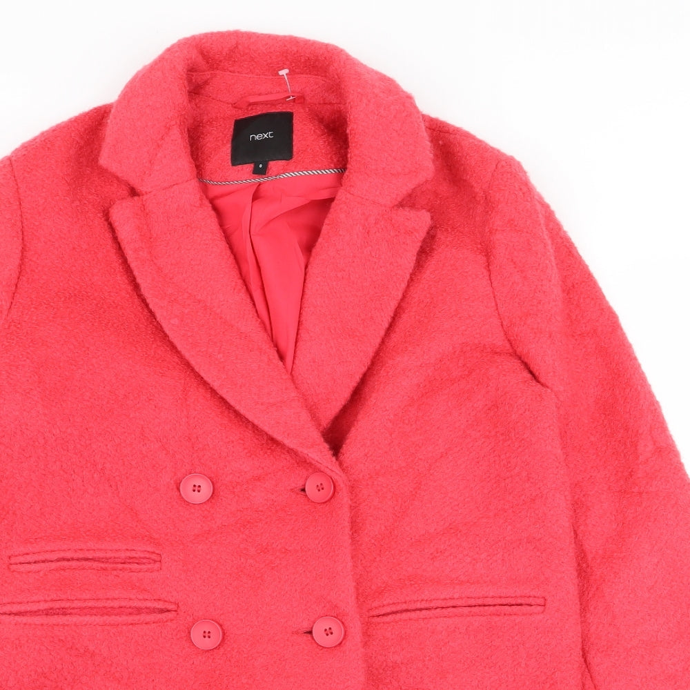 NEXT Womens Pink   Overcoat Coat Size 8