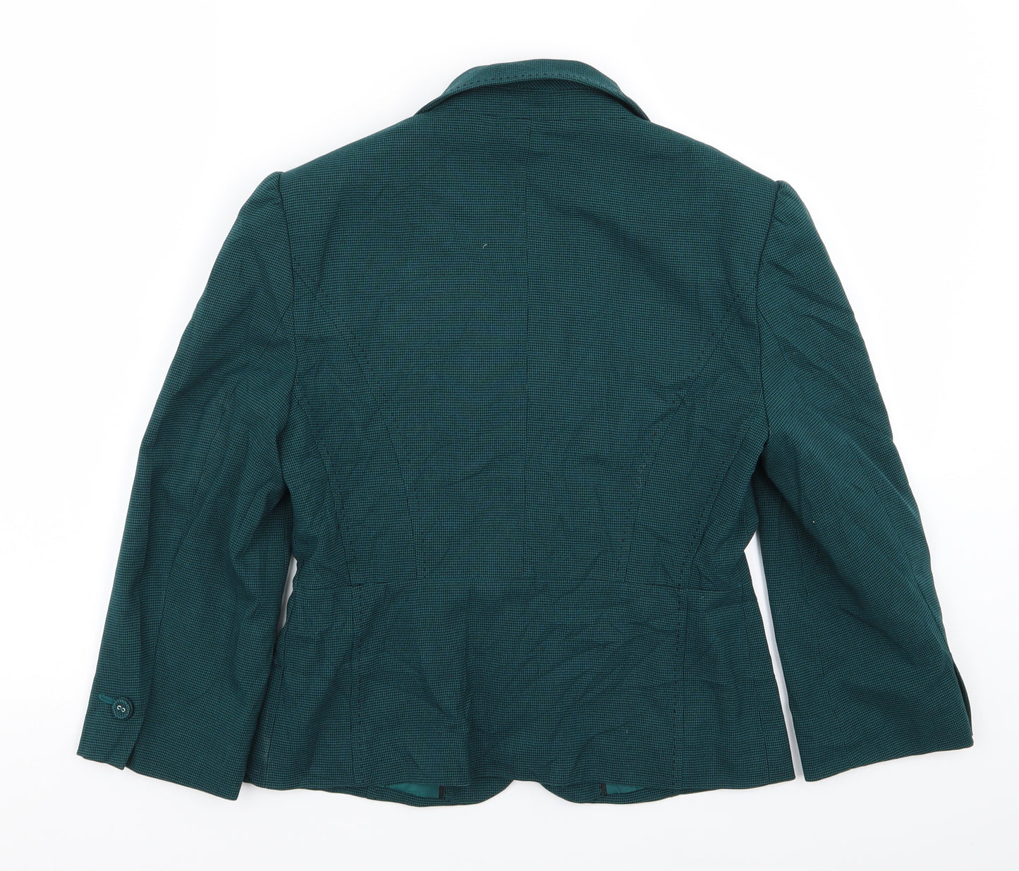 M&S Womens Green Houndstooth  Jacket Blazer Size 8