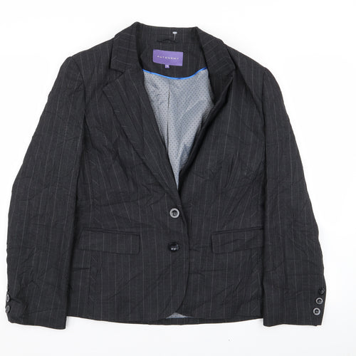 Autonomy Womens Grey Striped  Jacket Blazer Size 16