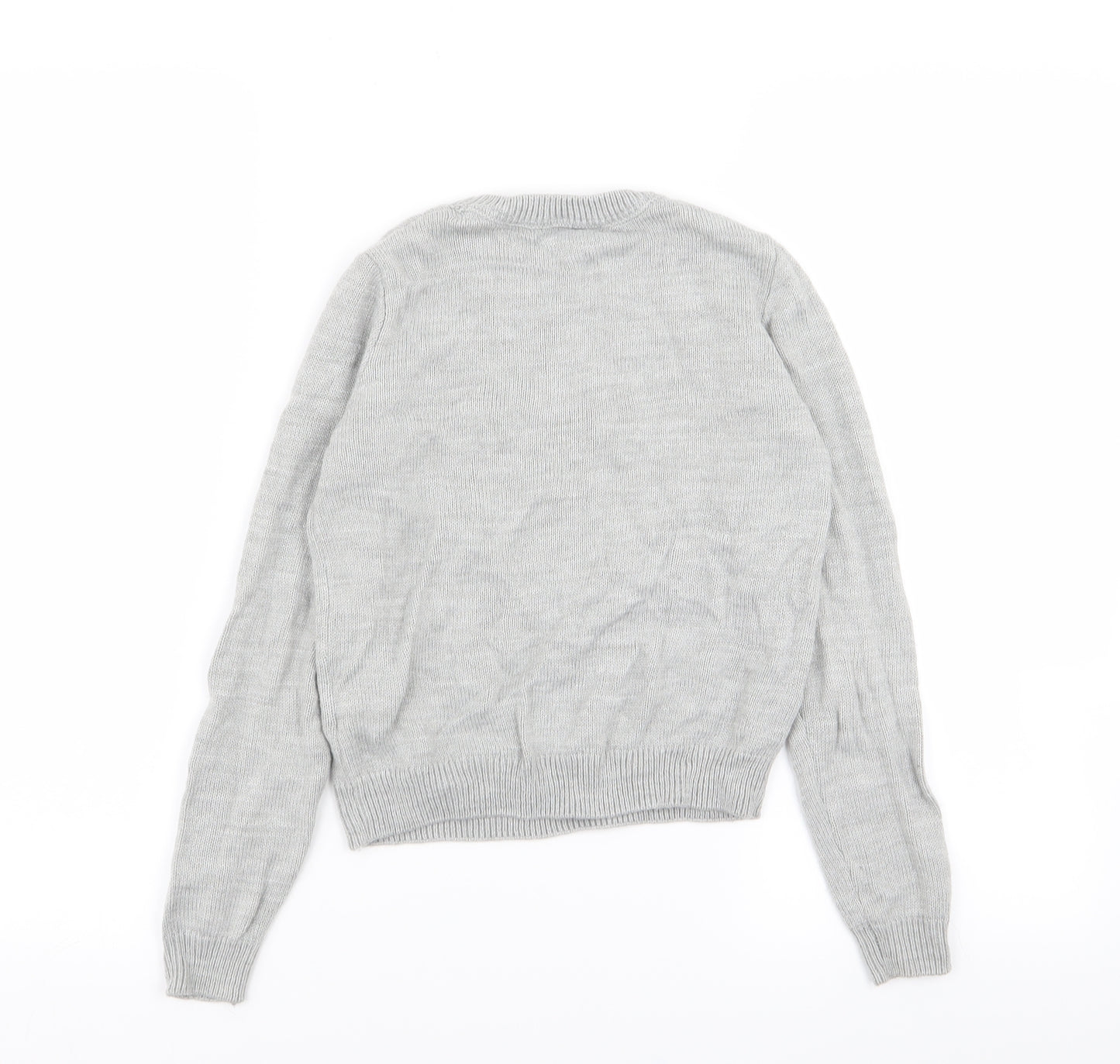 H&M Girls Grey   Pullover Jumper Size 9-10 Years  - christmas jumper
