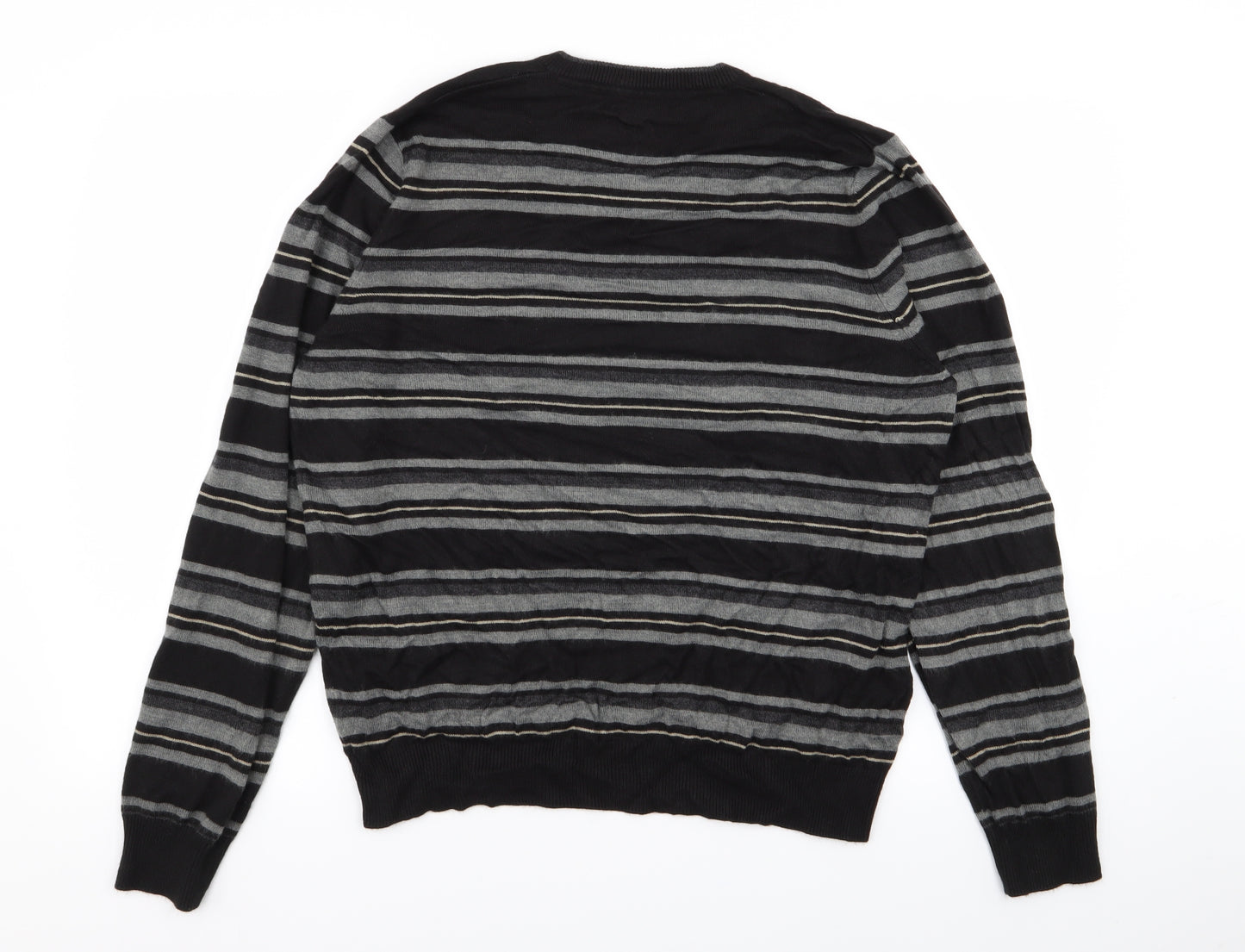 M&S Mens Multicoloured Striped  Pullover Jumper Size L