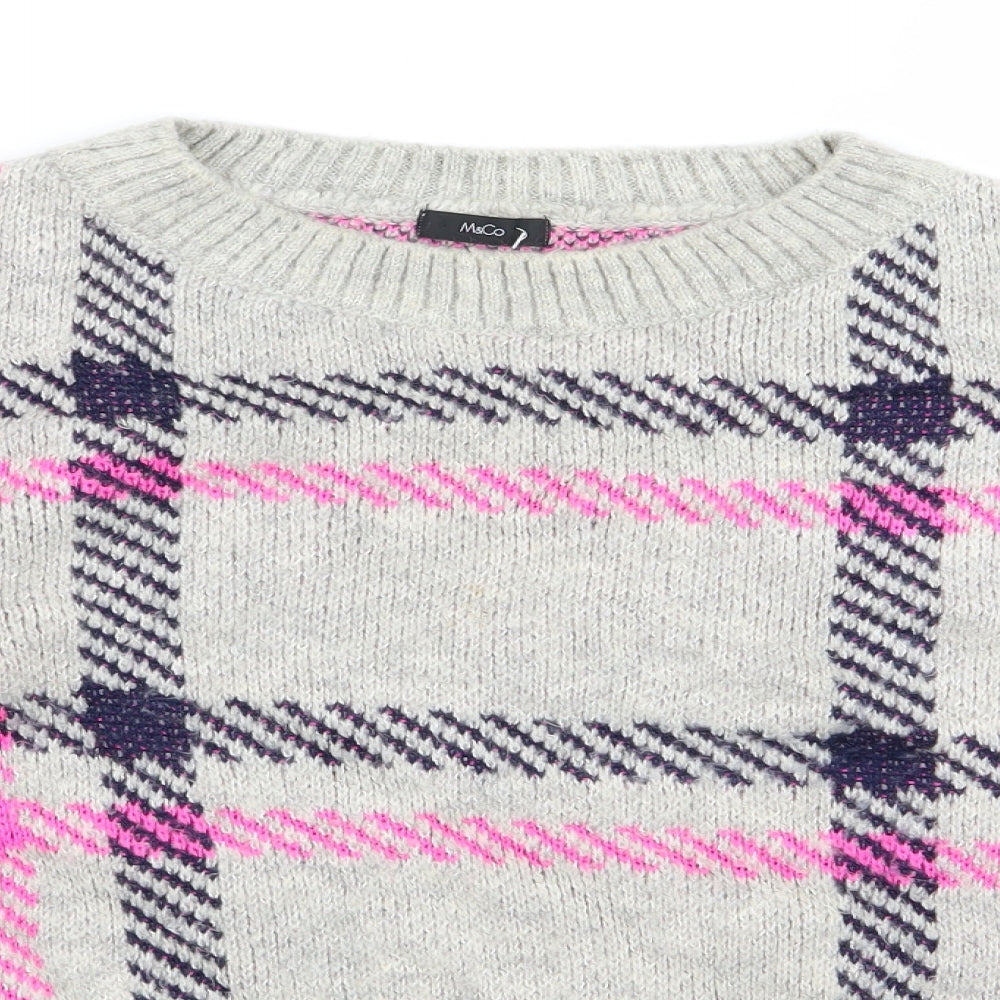 M&Co Womens Multicoloured Geometric  Pullover Jumper Size M