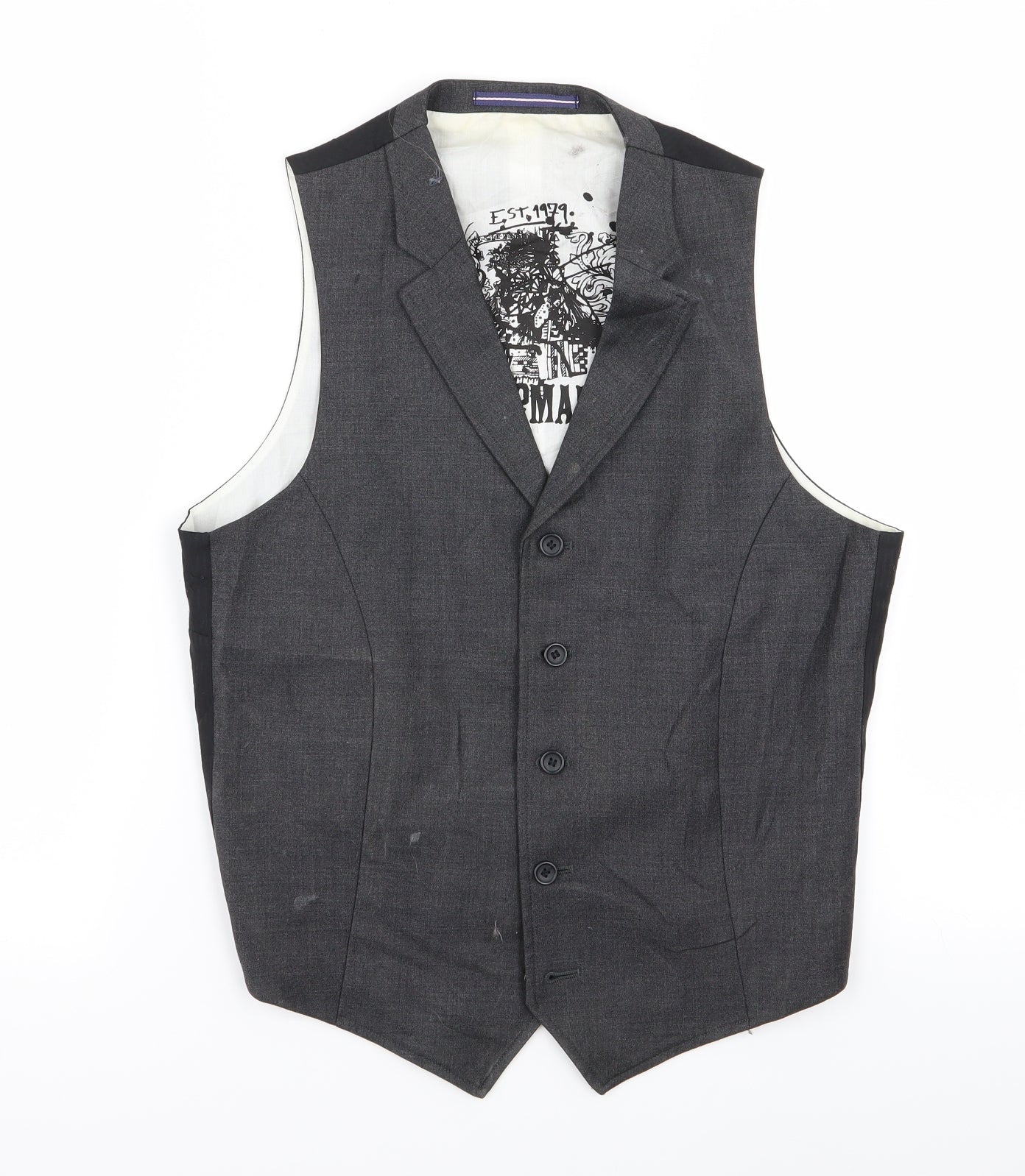 Topman Mens Multicoloured   Jacket Suit Waistcoat Size 38