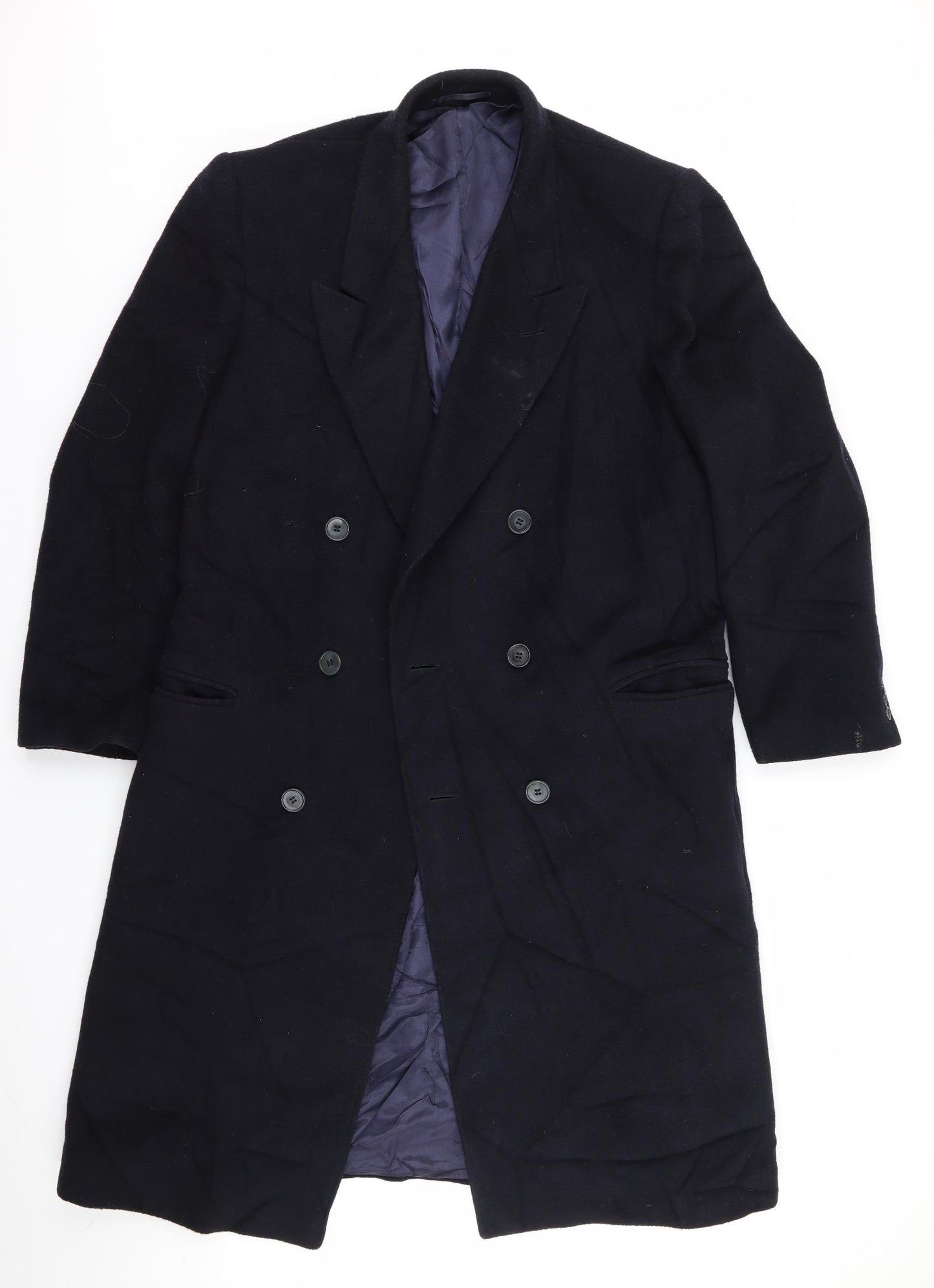 Preworn Mens Blue   Overcoat Coat Size M