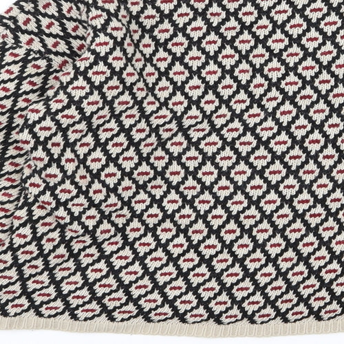 Q-10 Womens Multicoloured Geometric  Pullover Jumper Size M