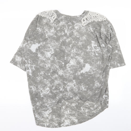 Asda George Womens Grey Geometric  Basic T-Shirt Size 16