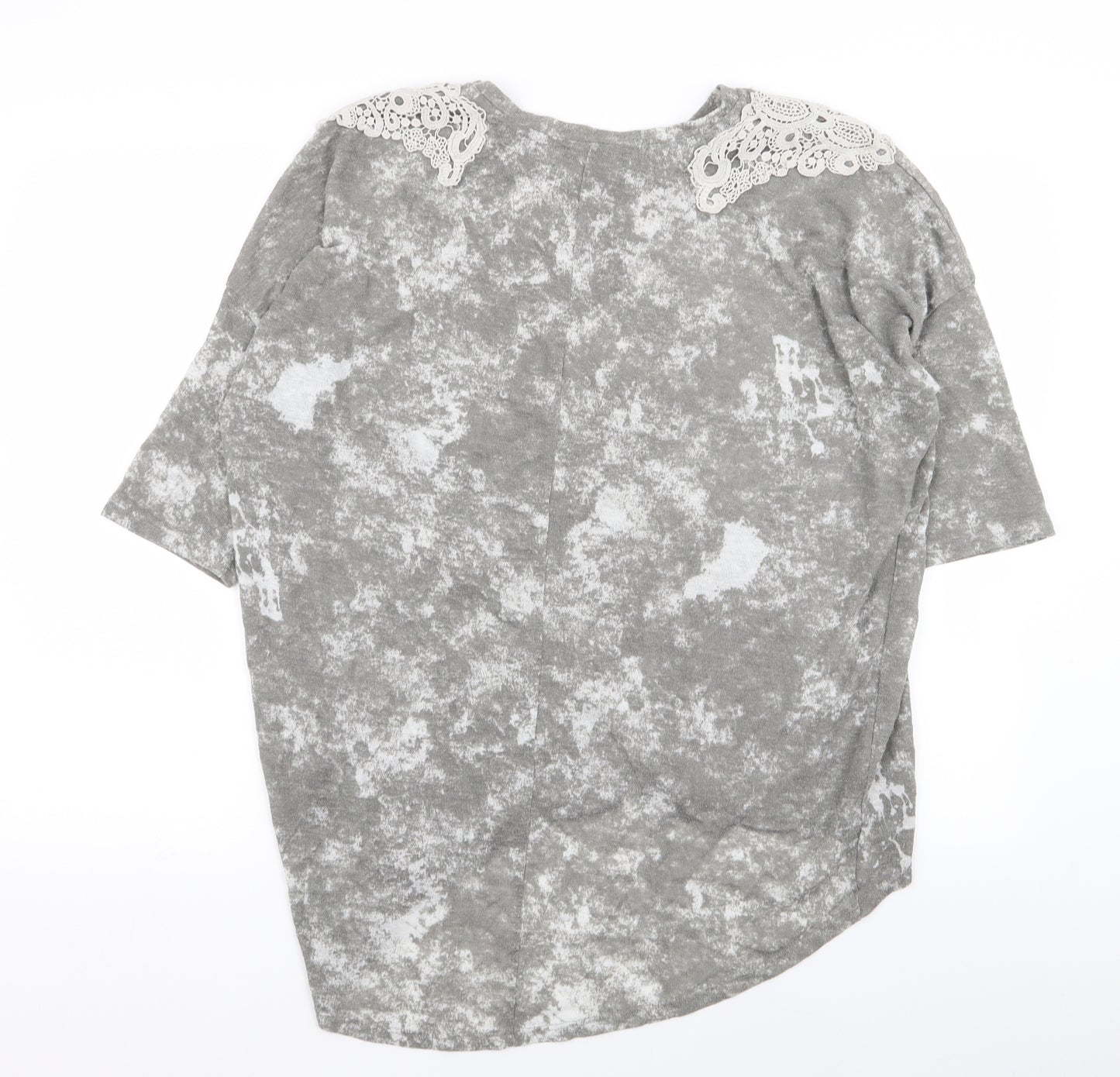 Asda George Womens Grey Geometric  Basic T-Shirt Size 16
