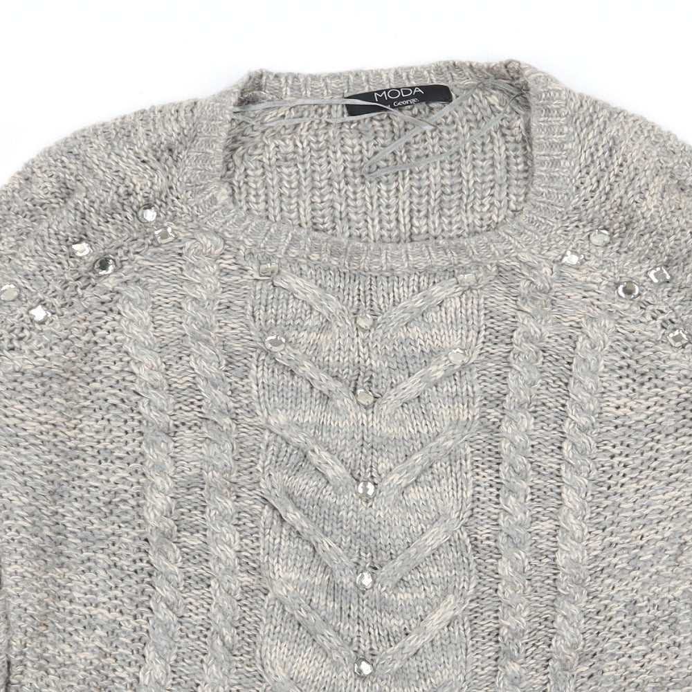 Asda George Womens Grey   Pullover Jumper Size 10