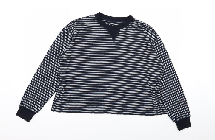 Hollister Womens Blue Striped Pullover Jumper Size M