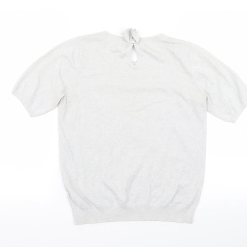 NEXT Womens Silver   Basic T-Shirt Size 12  - Heart Detail